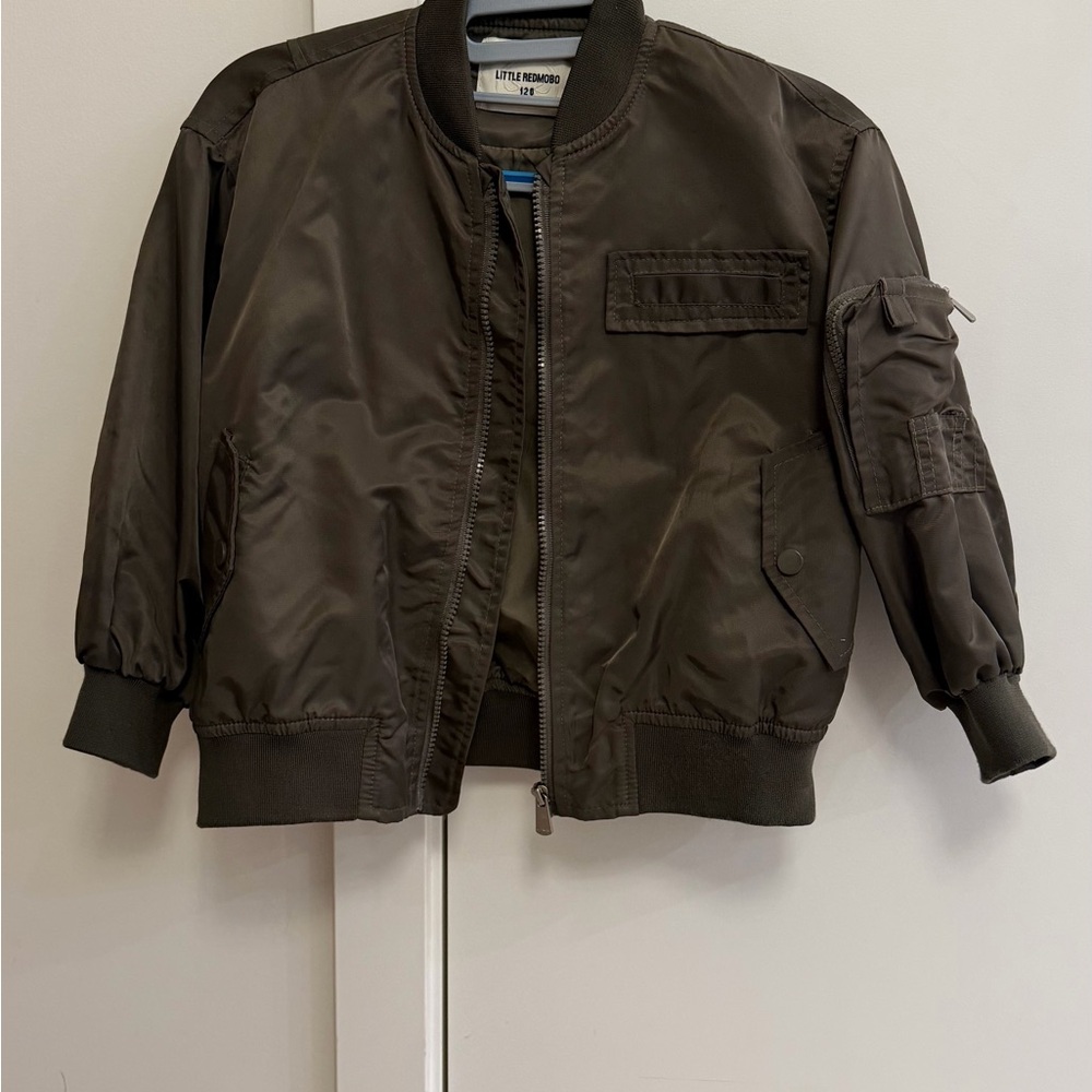 Kids Bomber Jacket - Olive Green